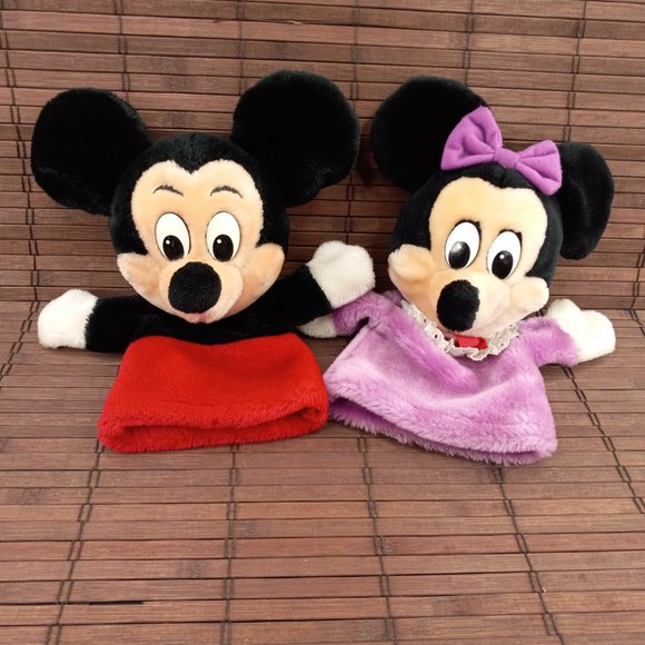 Vintage Plush Mickey Mouse Minnie Mouse Hand Puppets The Walt Disney Company - Picture 11 of 11